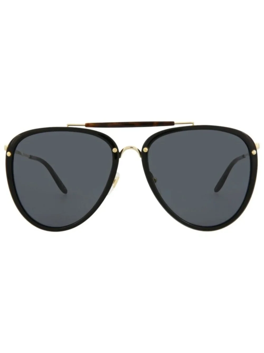New Gucci Women's Sunglasses Aviator Acetate Frame Mens Havana Gold Green